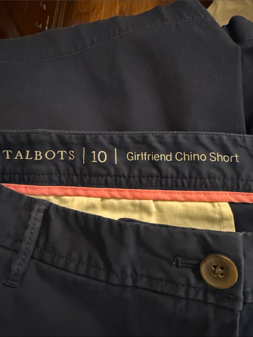 Talbots Navy Cotton Chino 7” inseam Shorts - Picture 4 of 6